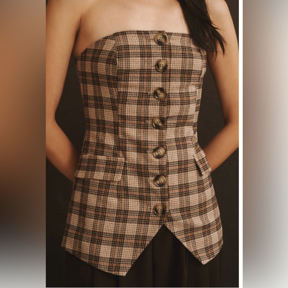 Strapless Button Down Top